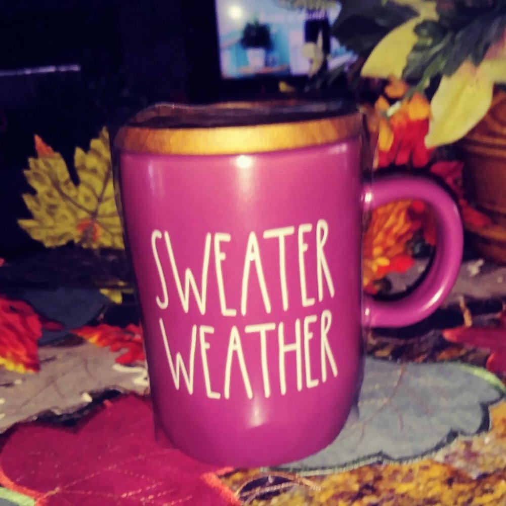 Rae Dunn, New, Sweater Weather Mug with Wooden Topper